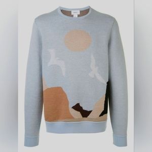 Ports V Long Sleeve Landscape Knitted Jumper Size M